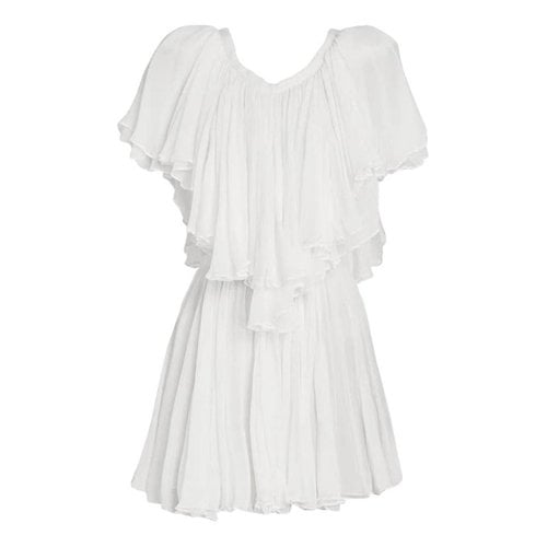 Pre-owned Isabel Marant Silk Mini Dress In White