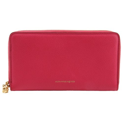 Pre-owned Alexander Mcqueen Leather Wallet In Pink