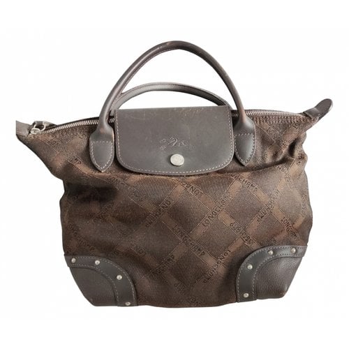 Pre-owned Longchamp Heritage Cloth Handbag In Brown