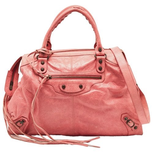 Pre-owned Balenciaga Leather Tote In Pink