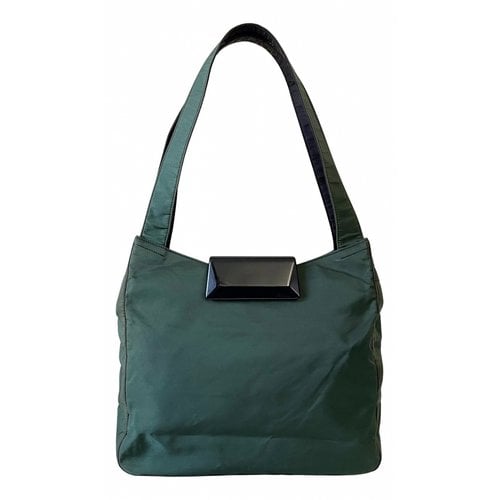 Pre-owned Prada Tessuto Cloth Handbag In Green