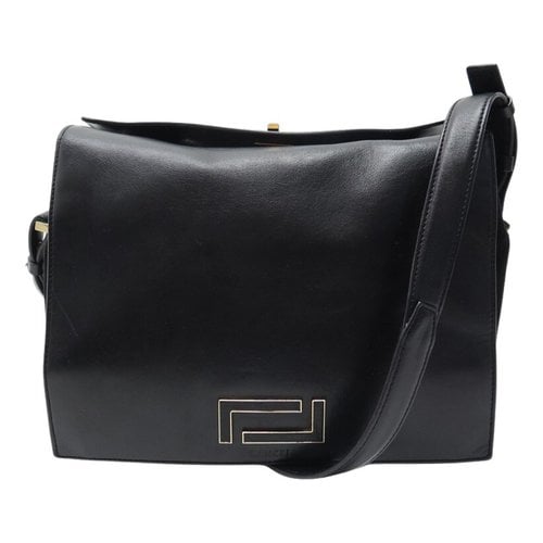 Pre-owned Lancel Pia Leather Handbag In Black