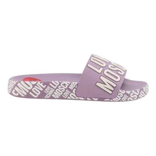 Pre-owned Moschino Love Flip Flops In Purple
