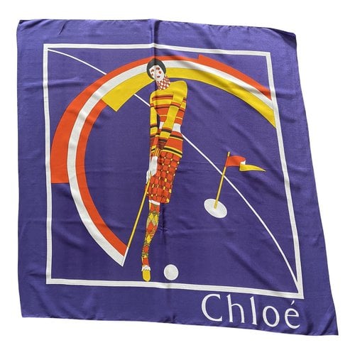 Pre-owned Chloé Silk Handkerchief In Purple