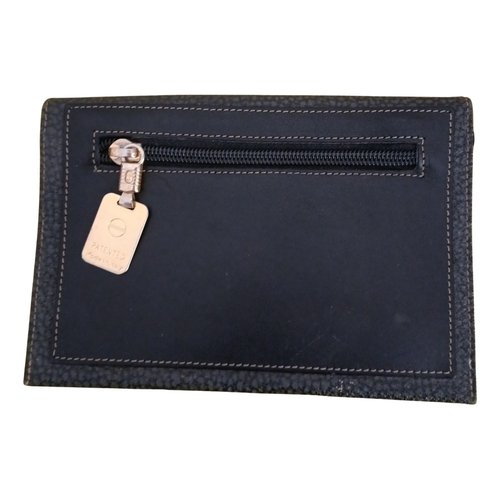 Pre-owned Borbonese Leather Clutch In Black