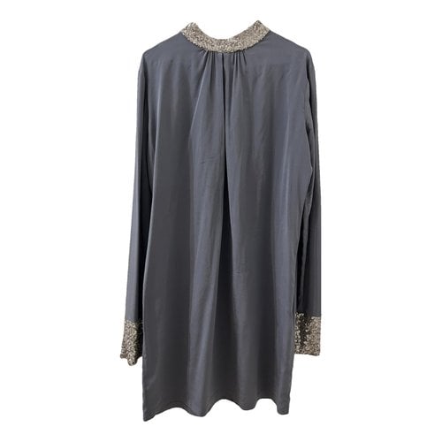 Pre-owned Cycle Silk Mid-length Dress In Grey