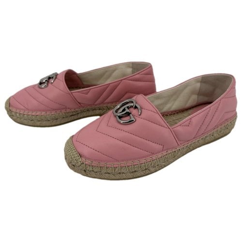 Pre-owned Gucci Leather Espadrilles In Pink
