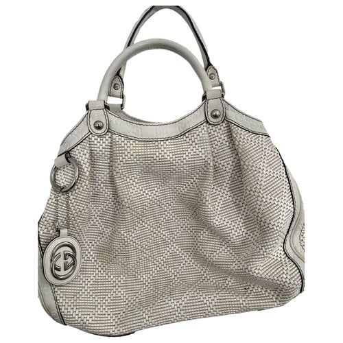 Pre-owned Gucci Sukey Cloth Handbag In White
