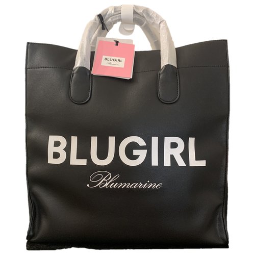 Pre-owned Blumarine Vegan Leather Handbag In Black