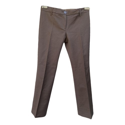 Pre-owned Pinko Straight Pants In Brown