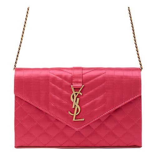 Pre-owned Saint Laurent Envelope Leather Handbag In Pink