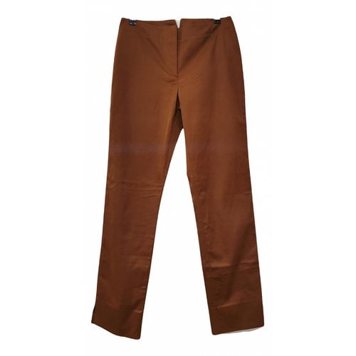 Pre-owned Dkny Trousers In Camel