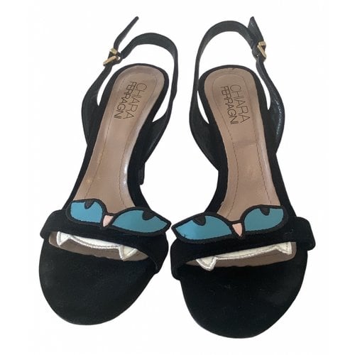 Pre-owned Chiara Ferragni Leather Sandals In Black