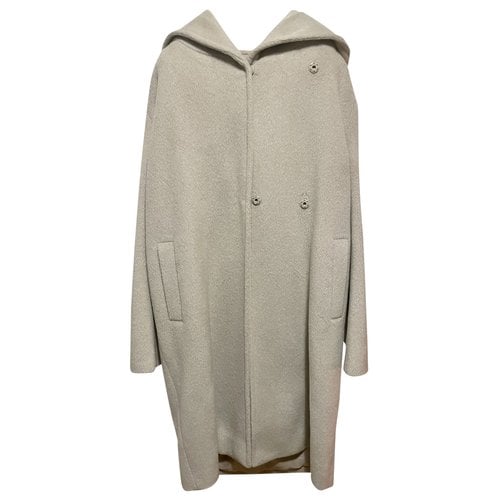 Pre-owned Gerard Darel Wool Coat In Ecru