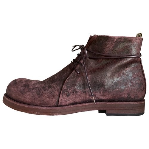Pre-owned Officine Creative Leather Boots In Burgundy
