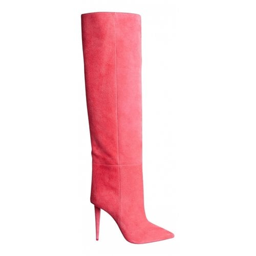 Pre-owned Christian Louboutin Boots In Pink