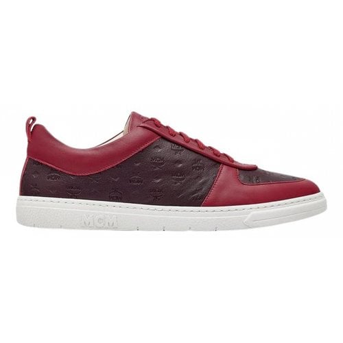 Pre-owned Mcm Leather Low Trainers In Red