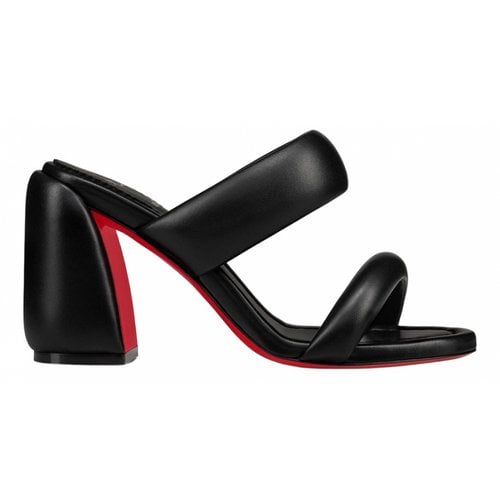 Pre-owned Christian Louboutin Leather Mules In Black