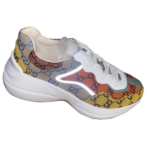 Pre-owned Gucci Rhyton Cloth Low Trainers In Multicolour