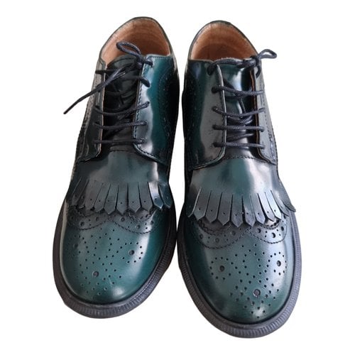 Pre-owned The Bridge Leather Flats In Green