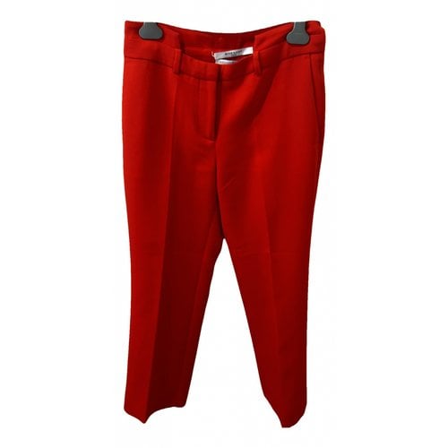 Pre-owned Givenchy Wool Straight Pants In Orange
