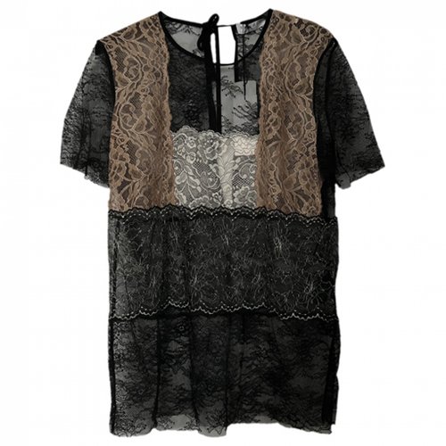 Pre-owned Sandro Lace T-shirt In Black