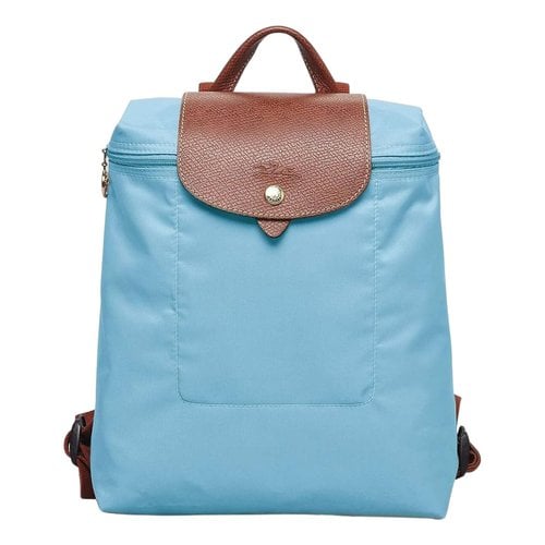 Pre-owned Longchamp Pliage Backpack In Blue