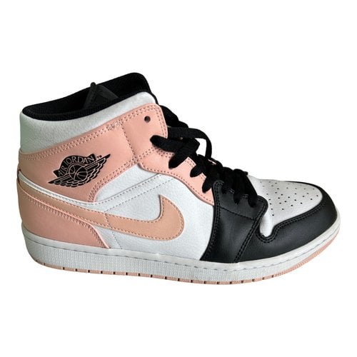 Pre-owned Jordan 1 Leather High Trainers In Pink