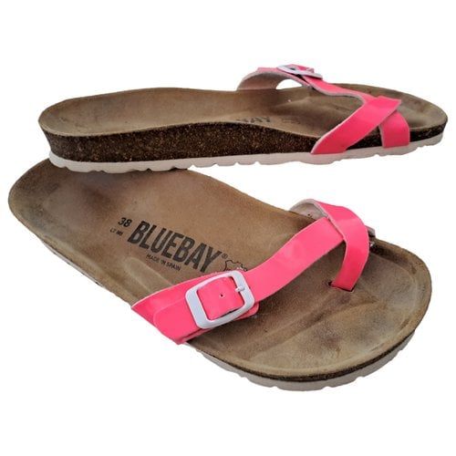 Pre-owned Blue Bay Leather Flip Flops In Pink