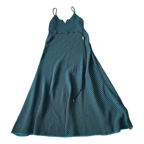 Pre-owned Bottega Veneta Maxi Dress In Turquoise