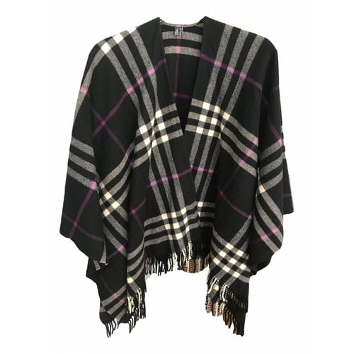 Pre-owned Burberry Cashmere Poncho In Black