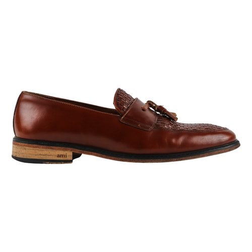 Pre-owned Ami Alexandre Mattiussi Leather Flats In Brown