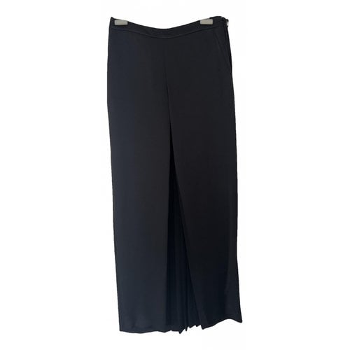 Pre-owned Giorgio Armani Silk Straight Pants In Black