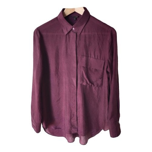 Pre-owned Massimo Dutti Silk Shirt In Burgundy