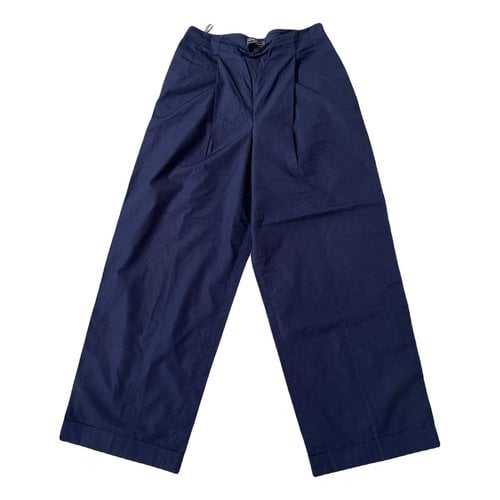 Pre-owned Ferragamo Large Pants In Navy