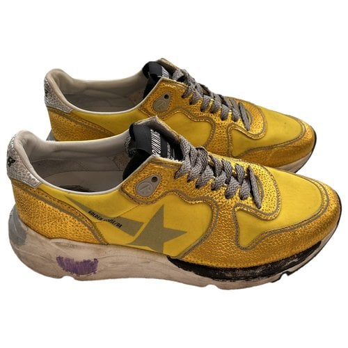 Pre-owned Golden Goose Running Leather Trainers In Yellow