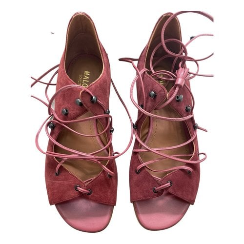 Pre-owned Malone Souliers Sandal In Burgundy