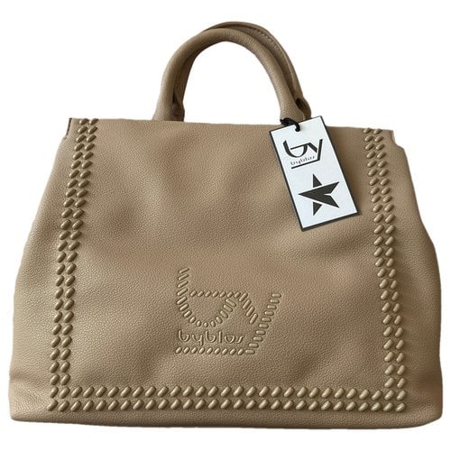 Pre-owned Byblos Vegan Leather Handbag In Beige