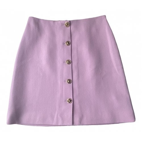 Pre-owned Versace Wool Mini Skirt In Pink