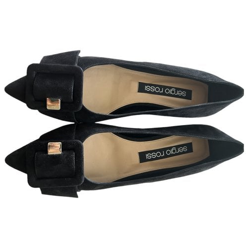 Pre-owned Sergio Rossi Ballet Flats In Black