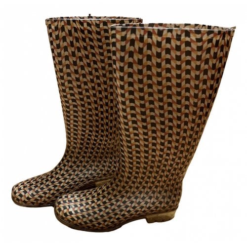 Pre-owned Bimba Y Lola Wellington Boots In Brown