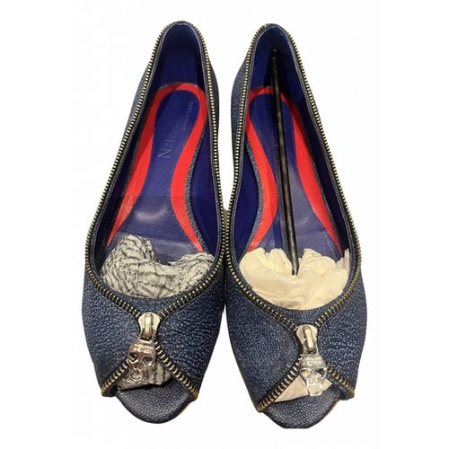 Pre-owned Alexander Mcqueen Leather Sandals In Blue