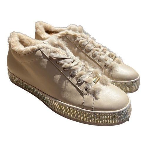 Pre-owned Le Silla Leather Espadrilles In Beige