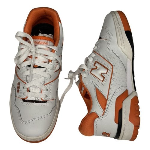 Pre-owned New Balance 550 Leather Trainers In White