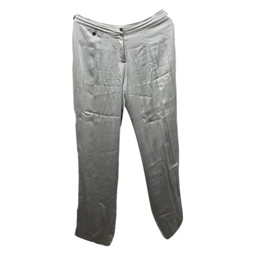 Pre-owned Saint Laurent Silk Trousers In Blue