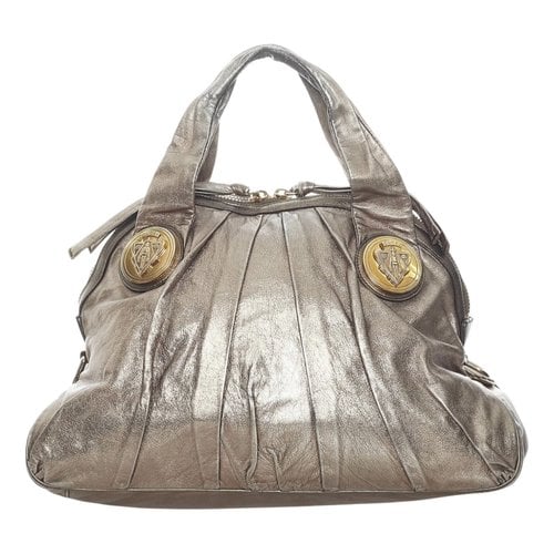 Pre-owned Gucci Hysteria Leather Tote In Gold