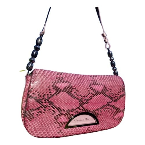 Pre-owned Dior Python Handbag In Pink
