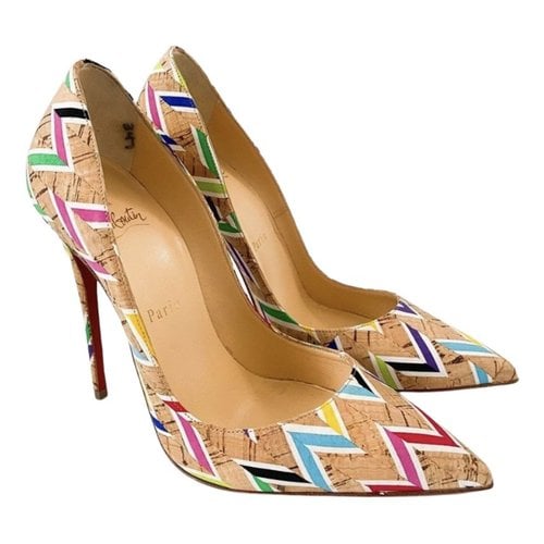 Pre-owned Christian Louboutin So Kate Leather Heels In Multicolour