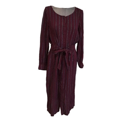 Pre-owned Des Petits Hauts Maxi Dress In Burgundy