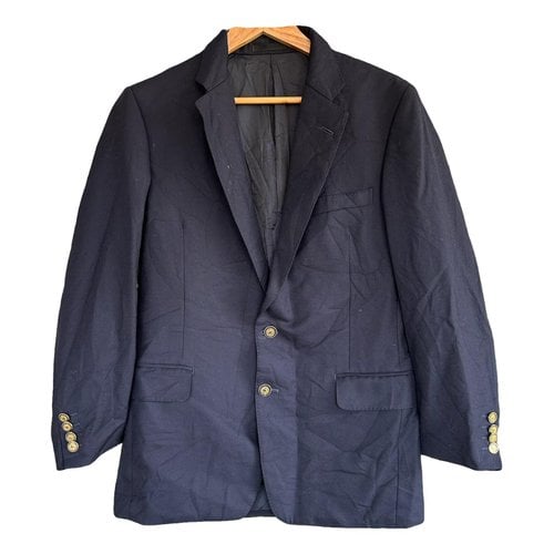 Pre-owned Burberry Silk Trench Coat In Navy